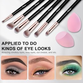 Start Makers Set de 12 Brochas de Maquillaje Profesionales, 10 Brochas Multifuncionales y 2 Esponjas de Maquillaje, Apto para Base, Contorno Facial y 