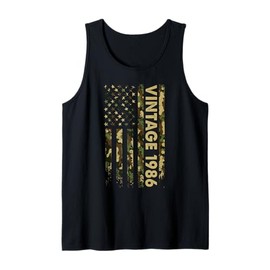 Vintage 1986 American Flag 40th Birthday Gifts 40 Years Old Tank Top