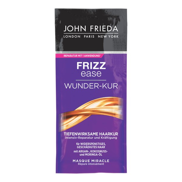 John Frieda Frizz Ease Wunderkur Deep Effective Hair Treatment, Pack of 6 Sachets (6x 25 ml)