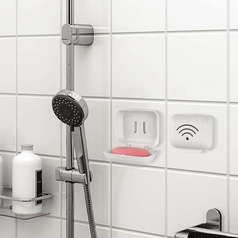 Linkidea 2 Pack Wall Mounted Soap Boxes, Foldable Soap Dish