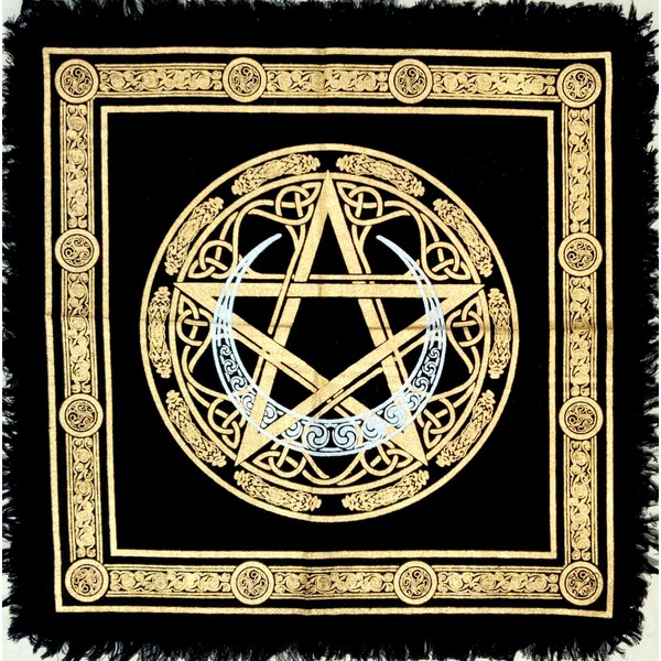 INDIAN CRAFT CASTLE Altar Cloth Crescent Pentagram Witchcraft Alter Tarot