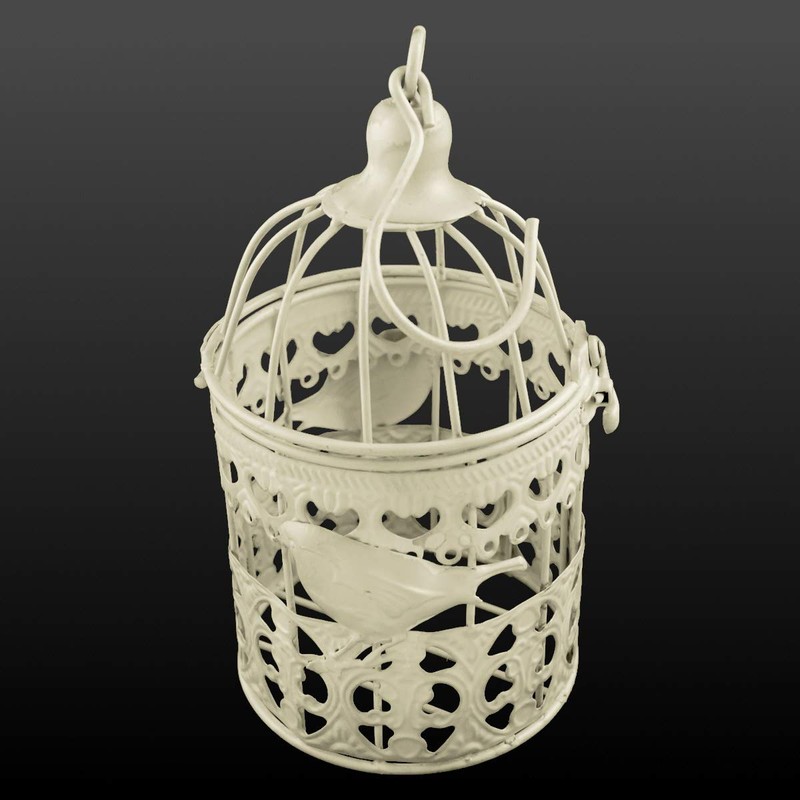 Decorative Metal Antique White Bird Cage Bird P 359 Small
