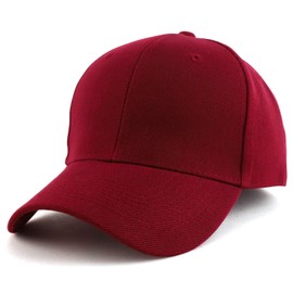 Trendy Apparel Shop - Gorra de béisbol de gran tamaño con estructura lisa, Granate, 7.625