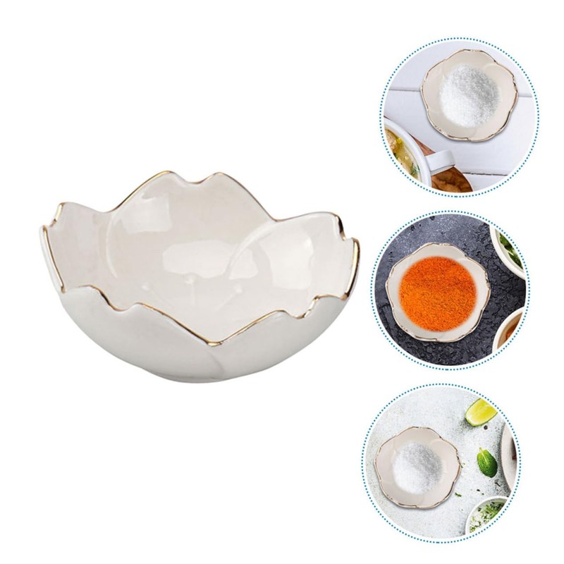 GRIRIW Cherry Blossom Petal Plate 6pc Set of Ceramic Sauce