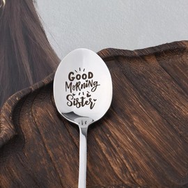 Big Little Sister Gifts for Women Girls Sis Sister Birthday Gifts for Sister Leaving Goodbye Gifts for Step Sister Good Morning Sister Spoon Gift for Sister Sis Wedding Gifts for Sisters