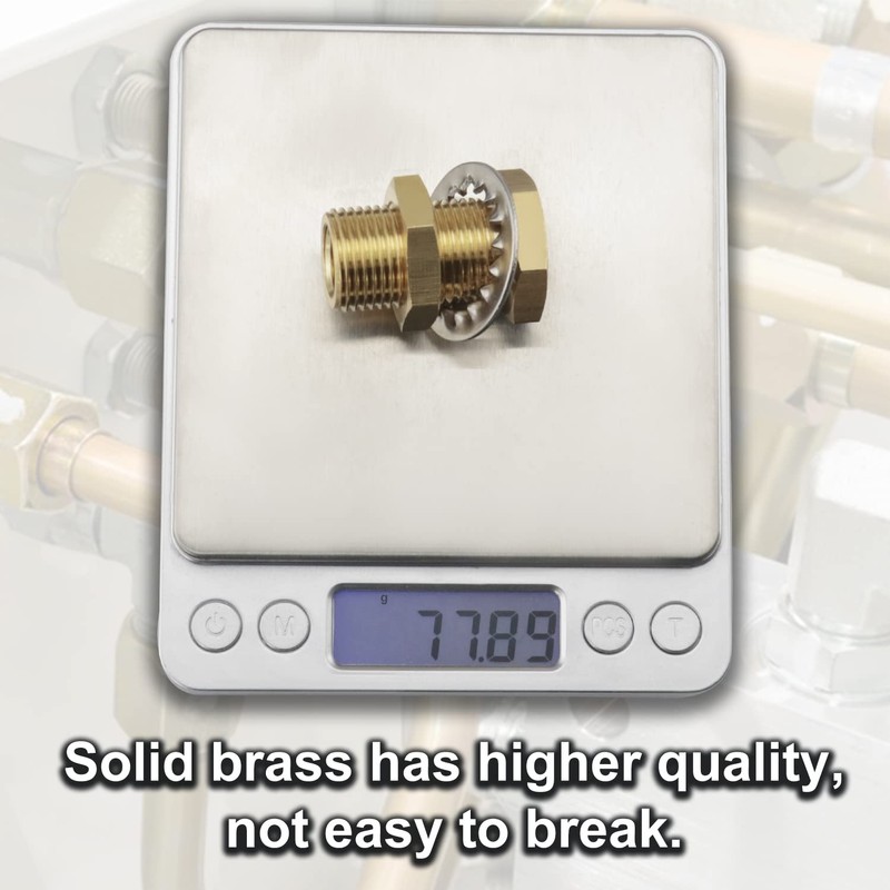 CheeMuii 2 pcs Bulkhead Brass Pipe Fitting Anchor Coupling Bulkhead