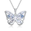 AGRULE Blue Butterfly Necklace for Women 925 Sterling Silver 18