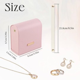 MultiValue Travel Jewelry Case for Woman, PU Leather Small Jewelry Box with Detachable Handle and Magnetic Closure, Multi-Compartment Jewellery Boxes for Storing Rings Earrings Necklaces (Pink)