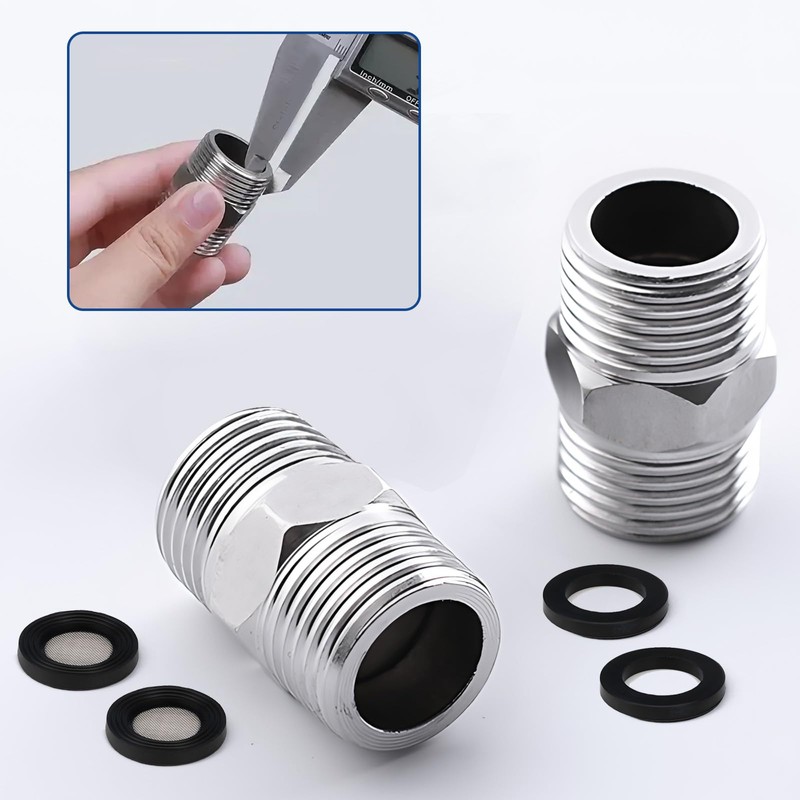 SI SEN 2 x Double Nipples 1/2 Inch, Stainless Steel