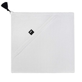 Baby Waffle Towel with Hood – Hooded Towel Baby Bath Towel 100% Cotton Waffle Pattern 75 x 75 cm White Colour