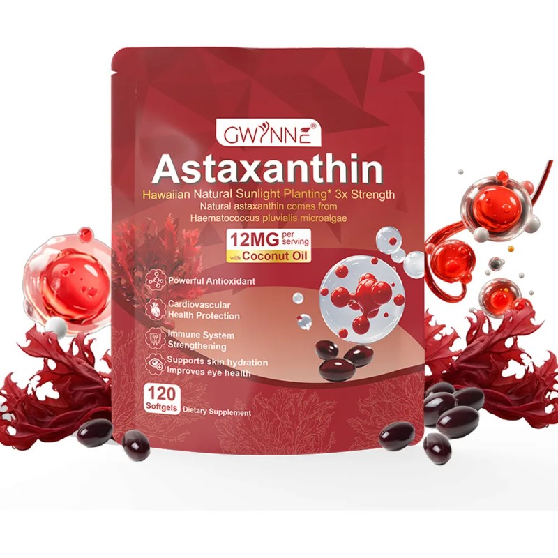 Gwynne Astaxantina 12 Mg 120 Cpsulas,astaxantina Antioxidant From Fresh Haematococcus