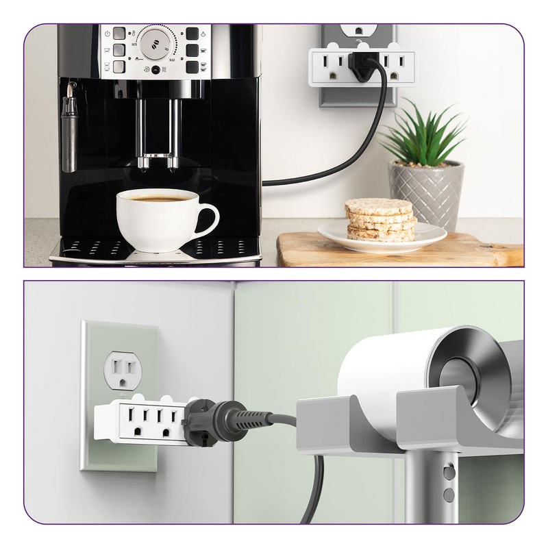 Fosmon 3 Outlet Adapter, 3 Way Rotating Outlet Plug Adapter,