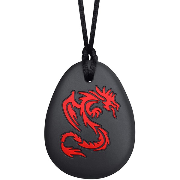 Munchables Sensory Chew Necklace Dragon (Red/Black)