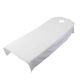 Uxely Sheet for Treatment Lounger with Opening for Facial Cut-Out, Soft Sheet for Beauty Salon, Massage, Cosmetic Salon, Spa, Massage Table, Bed, Table, Cover, Sheet with Hole, White 120 cm x 190 cm