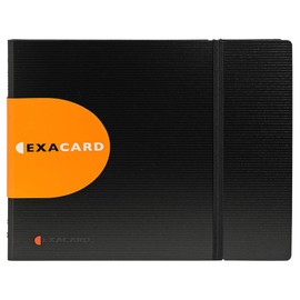 Exacompta - Ref 75134E - Exactive - Exacard Business Card Holder - 20 x 25 cm in Size, Holds Up To 240 Cards, 20 Sheets, Suitable for 60 x 90mm Business Cards - Black