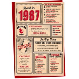 38th Birthday Card - Back in 1987 In This Year Card, Greeting Card for Men and Women, Birthday Cards for Women, Birthday Cards for Men, 38th Anniversary Card, 5x7