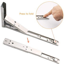 Tiberham Heavy Duty Folding Console, Pack of 2, Wall Mounting, Folding Shelf Bracket, 90 Degree Angle Folding Bracket, Wall Bracket, Folding Angle Flap Fitting, Load Capacity 50 kg (without Board)