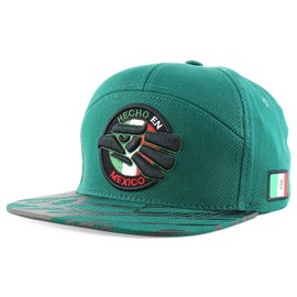 Trendy Apparel Shop Hecho En Mexico 7 Panel Flat Bill Snapback Cap - Dark Green Dark Green