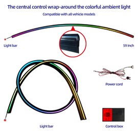 Universal Car Ambient Lighting Kit - 99% Vehicle Fit, Flexible Eco-Silicone, Music Sync & APP Control, Adjustable Brightness, Low-Heat LED Strips, -30℃~60℃ Tolerance