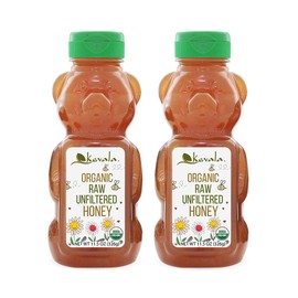 Kevala Organic Raw Unfiltered Honey Bear, 11.5oz (Pack of 2)