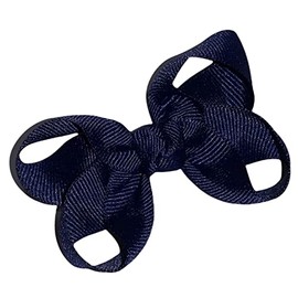 Solid Light Navy Boutique Hair Bow 3" MADE IN USA