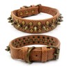 TELEYI Mushrooms Spiked Rivet Studded Adjustable Pu Leather Pet Collars