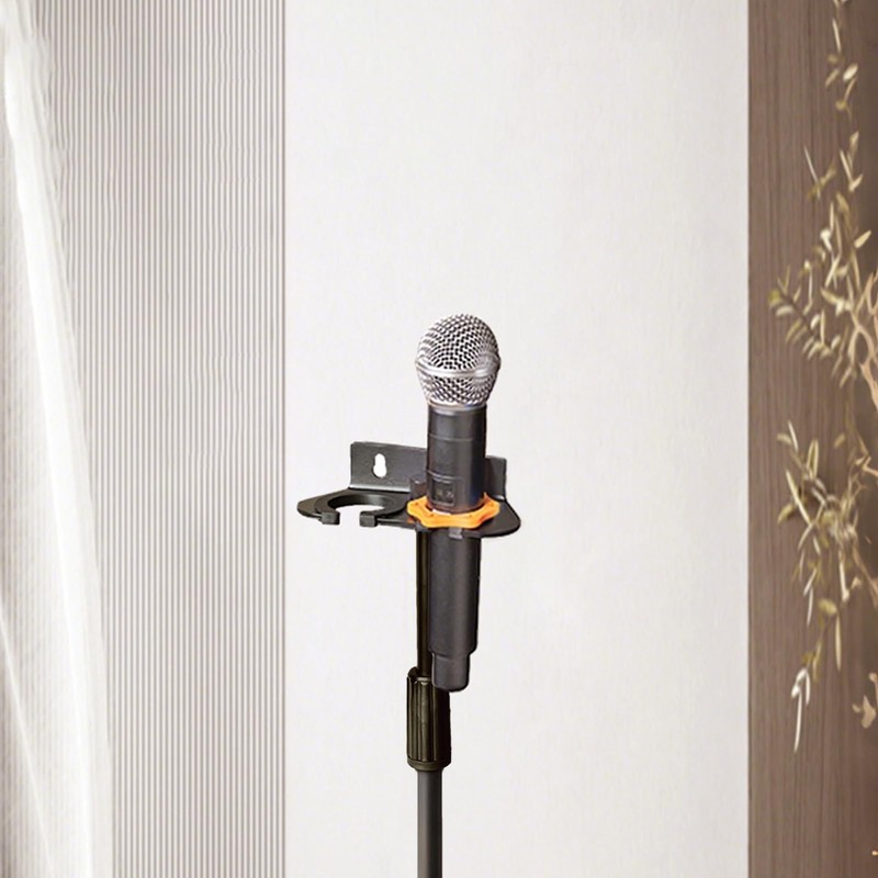 Summina Microphone Holder Wall Mount Dual Slot Adjustable Height Mic