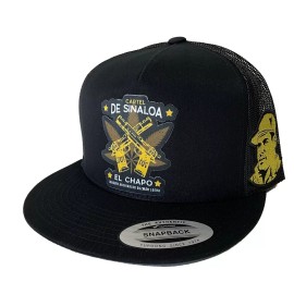Unbranded CARTEL DE SINALOA HAT  EL CHAPO GUZMAN MEXICO HAT COLOR BLACK MESH SNAPBACK