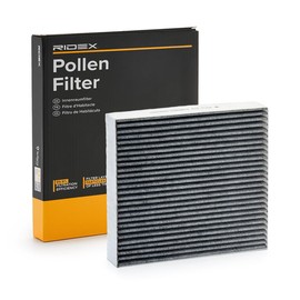 RIDEX Cabin Air Filter 424I0638 Pollen Filter Activated Carbon Height: 28 Width: 201 Length: 224