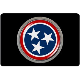 Premium Quality Anodized Billet Aluminum UV Resistant Car Metal Trailer/Tow Hitch Cover for 2" Receivers with Chrome Emblem - Flag of The State of Tennessee
