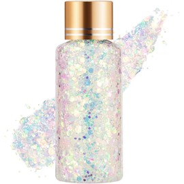Bluemega Gel Purpurina Corporal Lentejuelas Escala Sirena 9# Crema Brillante Larga Duración, Sombra Ojos, Uñas Labios, Maquillaje Decorar Festival