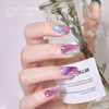 JMEOWIO Gel Nail Stickers Marble Blue Purple Semi Cured Gel