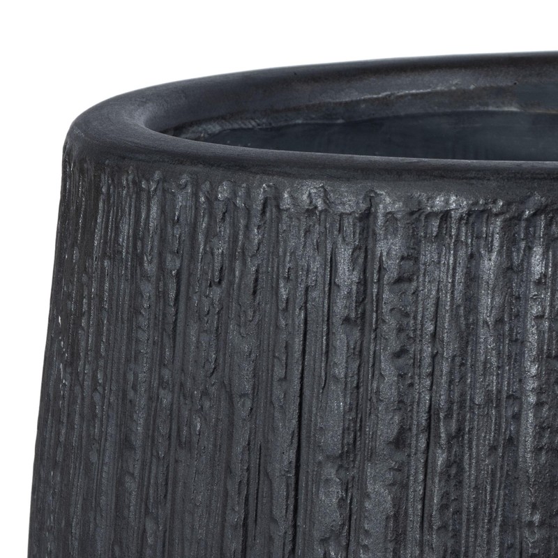 SAFAVIEH Outdoor - Francia Black Concrete Ficonstone Planter Pot with