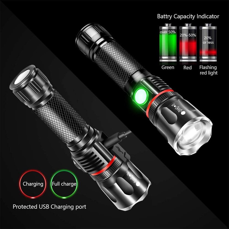 Vnina Tactical Flashlight Rechargeable, High Lumens Led Flashlights Handheld-Magnetic Base,