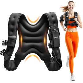 Renoj Weighted Vest for Women Men: 10lb/12lb/16lb Weight Training Vest for Workout, Running, Walking,Cardio Exercises, Fitness, Push-Ups and Calisthenics - With Reflective Strips and Storage Pocket