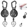 2 Pcs Retractable Badge Holder, Hexagonal Retractable Keychain Heavy Duty