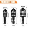 Countersink Drill Bit Set, 3 Pcs 12/16/19mm 1/4 Inch Hex