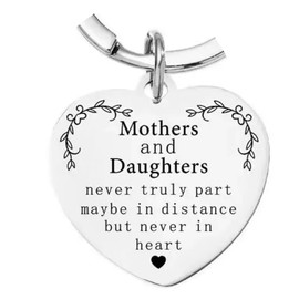 Mothers and Daughters Friendship Keyring True Best Friend Quote Keychain Bestie Love BFF Mum Women's Gift Inspirational Motivational Present