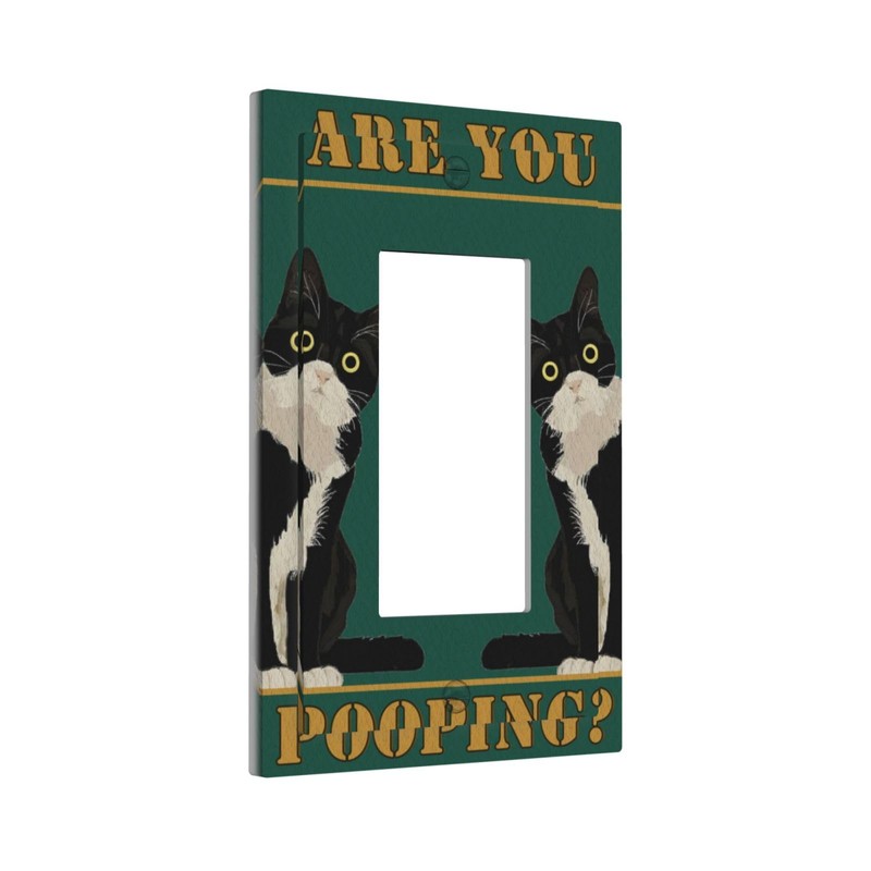 Spshian Fun Black Cat Are You Pooping Outlet Covers Single