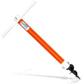 AugHog® AugBrella Commercial-Grade Beach Umbrella Sand Anchor – Heavy-Duty 31″ Deep Auger with Stainless Steel Hardware – Fits Poles up to 1.6″ – UV & Impact Resistant – Made in USA (Orange)