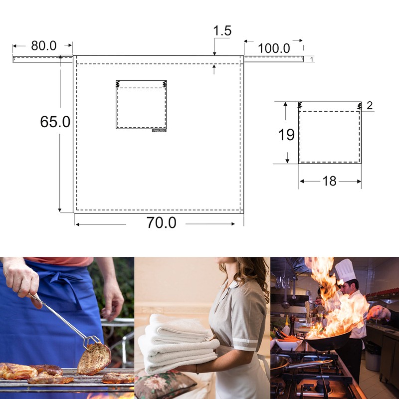 PALLTEX Gavroche Pre-Tie Long Cooking Apron Men Short Cooking Apron