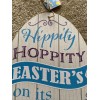 Greenbrier Egg Shaped Easter Themed Sign Holiday Wreath Decor Wooden