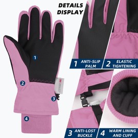 AMYIPO Kids Winter Snow Ski Gloves Children Snowboard Gloves for Boys Girls