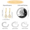 Dangle Earrings Trendy Leverback Birthstone Earrings 14K White Gold Teardrop