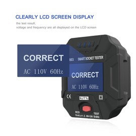 NJTY 90~120V US Plug Socket Outlet Tester Smart Socket Tester Digital Display LCD Socket Tester Circuit Polarity Detector Wall Plug Breaker Finder Leakage Test for Home Appliance Testing