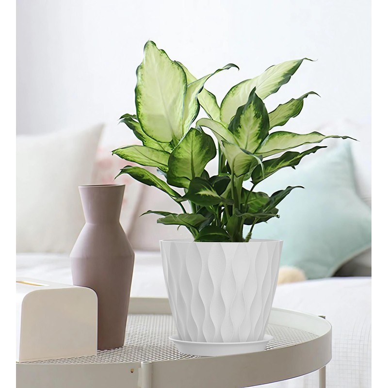 SQKH 7 Inch Plant Pots 5 Pack, Flower Planters with