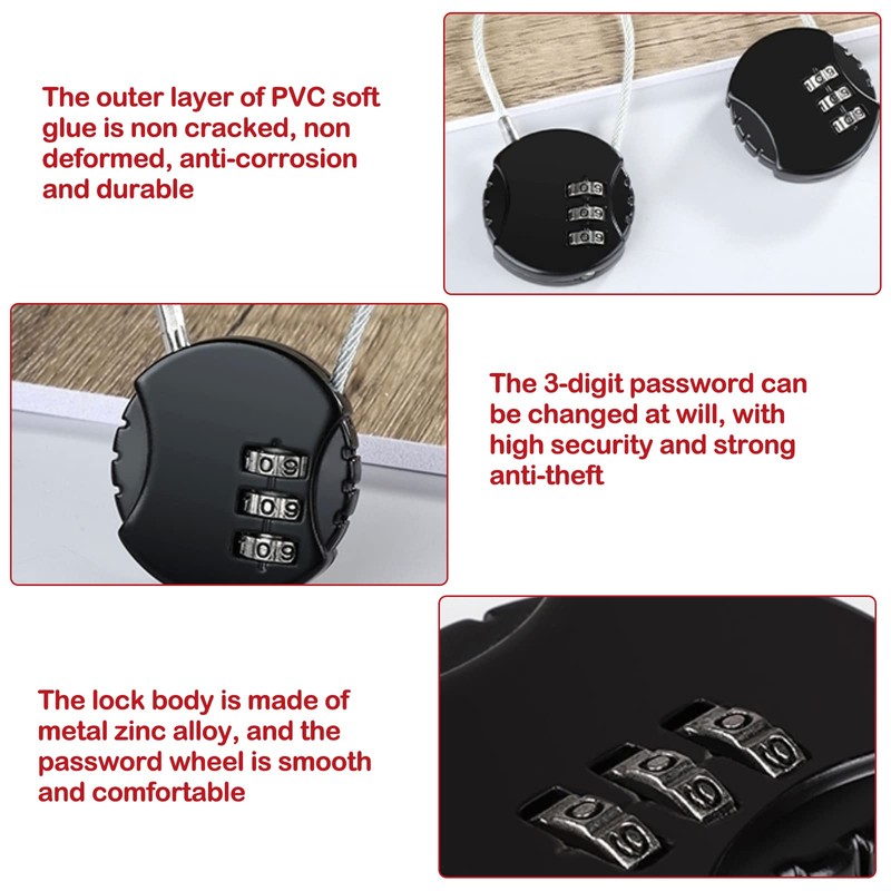 Luokeily 2 Pack Padlock, Combination Padlock Code for Backyard Fence