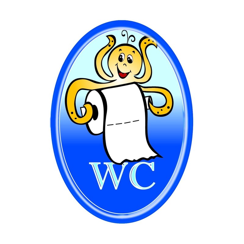 FACKELMANN Bathroom Toilet Signs Plastic 4" x 2.75"