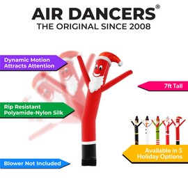 LookOurWay Air Dancers Inflatable Tube Man Attachment - 7 Feet Tall Wacky Waving Inflatable Dancing Tube Guy (Blower Not Included) - Christmas Theme - Santa Disguise
