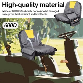 Lawn Mower Seat Cover, Seat Cover for Tractor with Drinks Bag, 600D Oxford Fabric, Lawn Mower Seat Protective Cover, Non-Slip Protection, Waterproof Lawn Tractor Riding Seat Cover, Lawn Mower